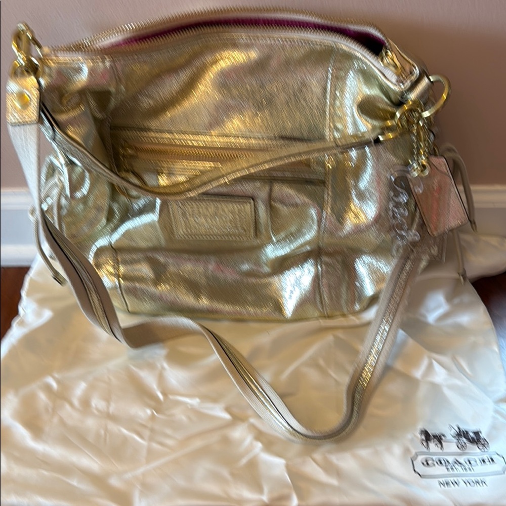 Coach Metallic Gold Shoulder Bag